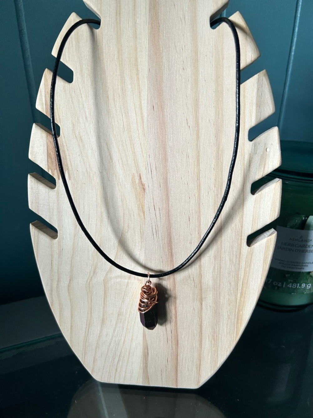 Handmade Copper Wire Wrapped Metallic dyed Quartz Pendant Necklace